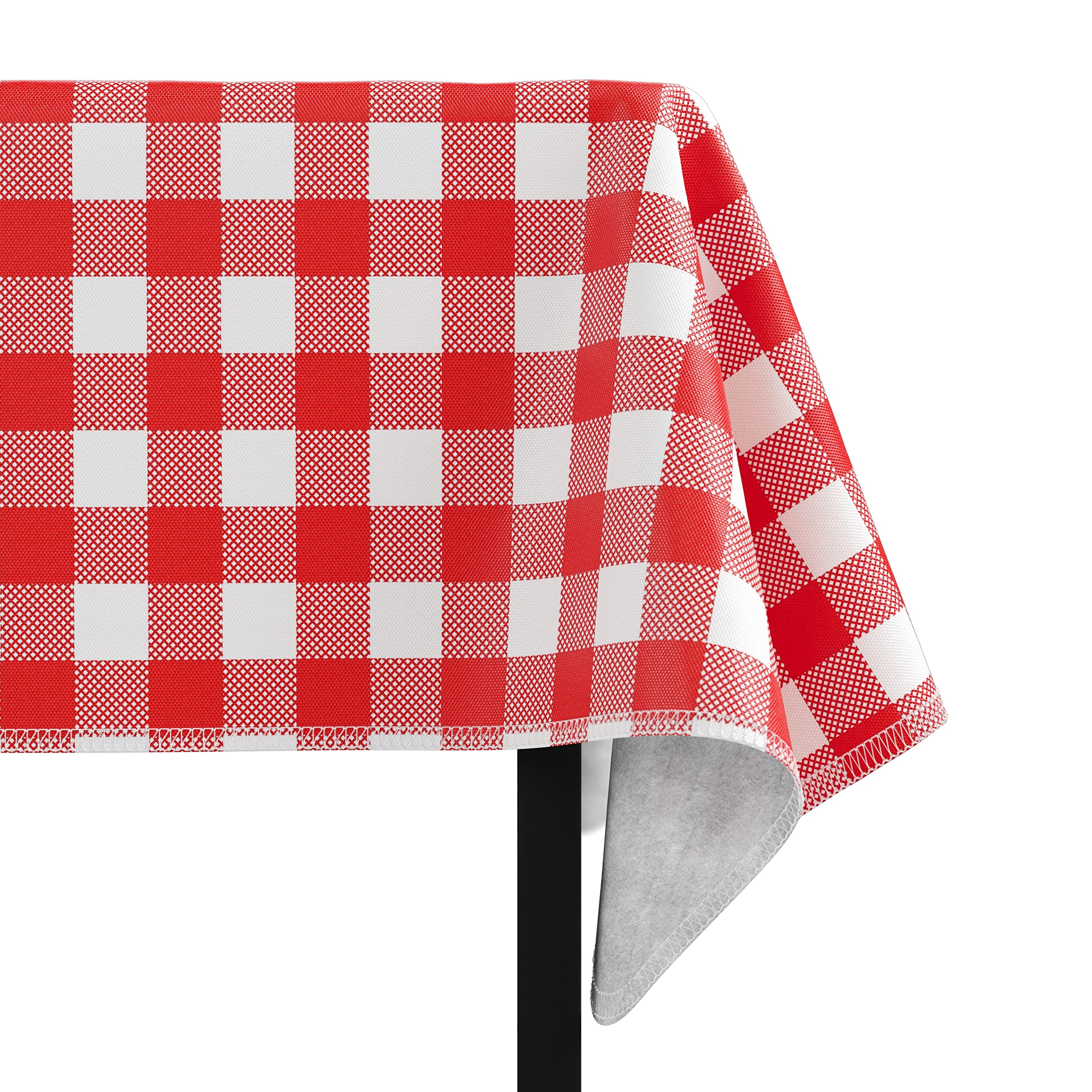 Red Gingham Checkerboard Vinyl Tablecloths - 54
