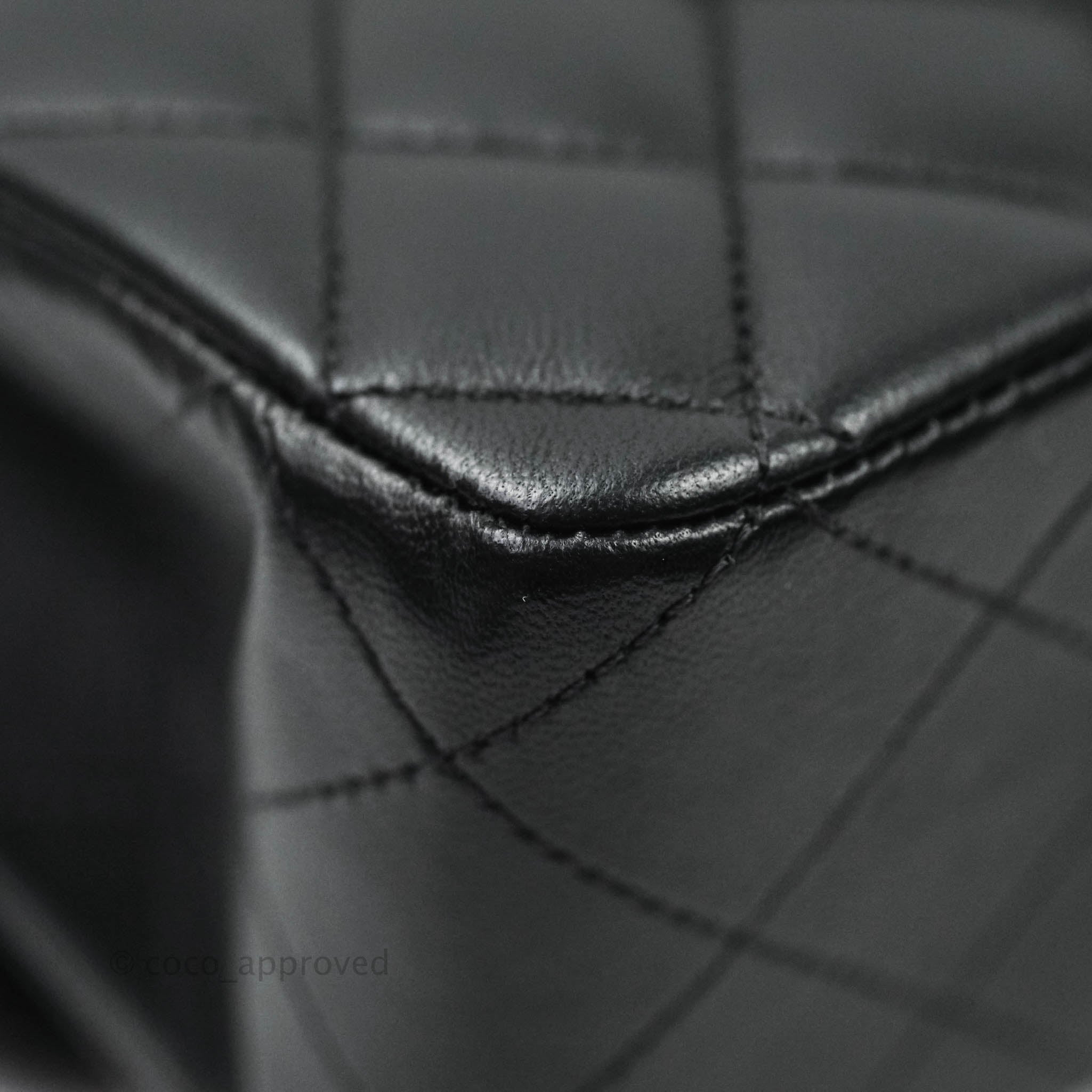 Chanel Classic M/L Medium Double Flap Bag Black Lambskin Silver Hardware - Luxury Designer Handbag for Women, Perfect for Work, Evening Events & Special Occasions