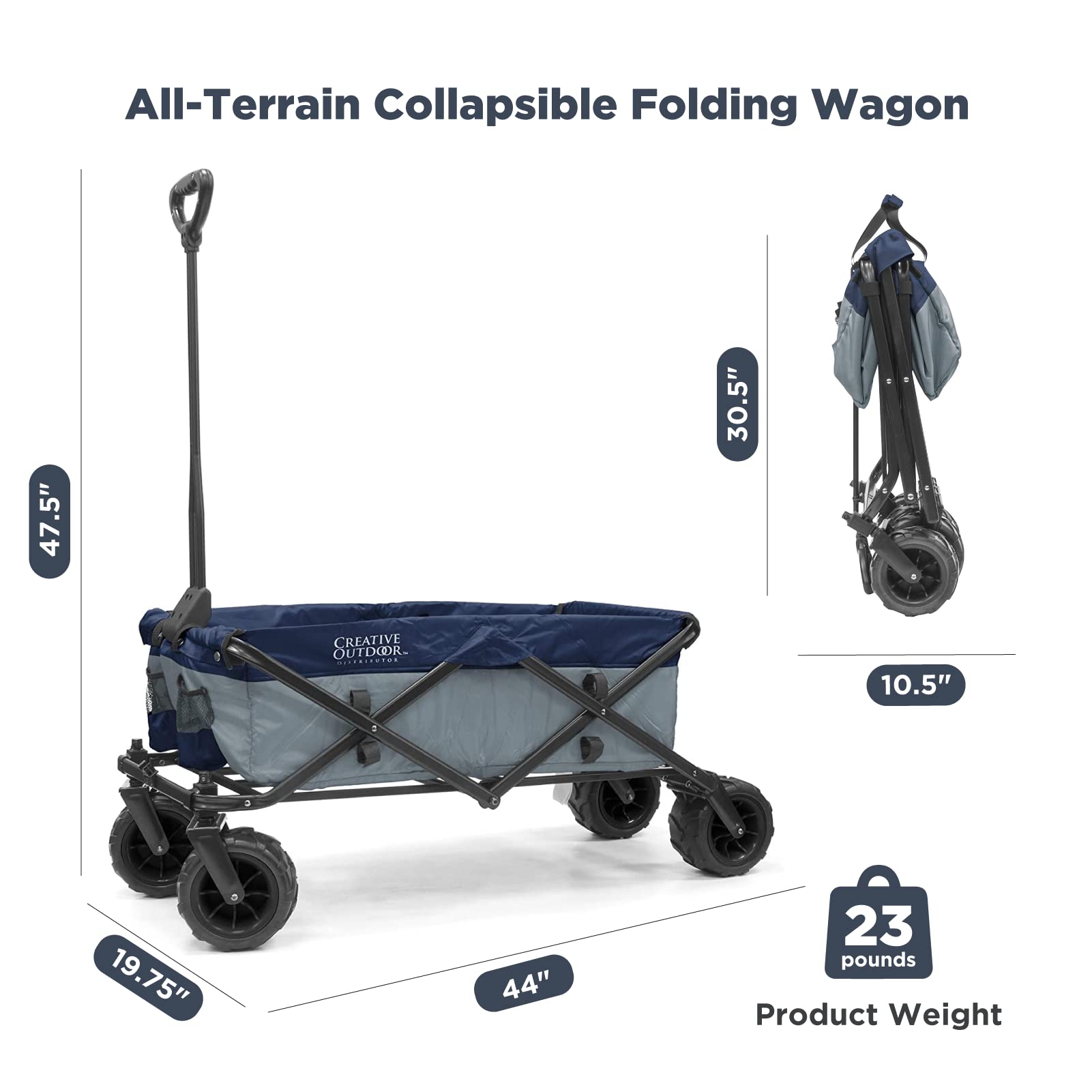 Best Collapsible Outdoor Wagon for Kids - All Terrain Push Pull Stroller with Foldable Design | Perfect for Beach, Park, Garden, Sports & Camping Trips | Durable Cargo Cart for Family Outings and Outdoor Adventures
