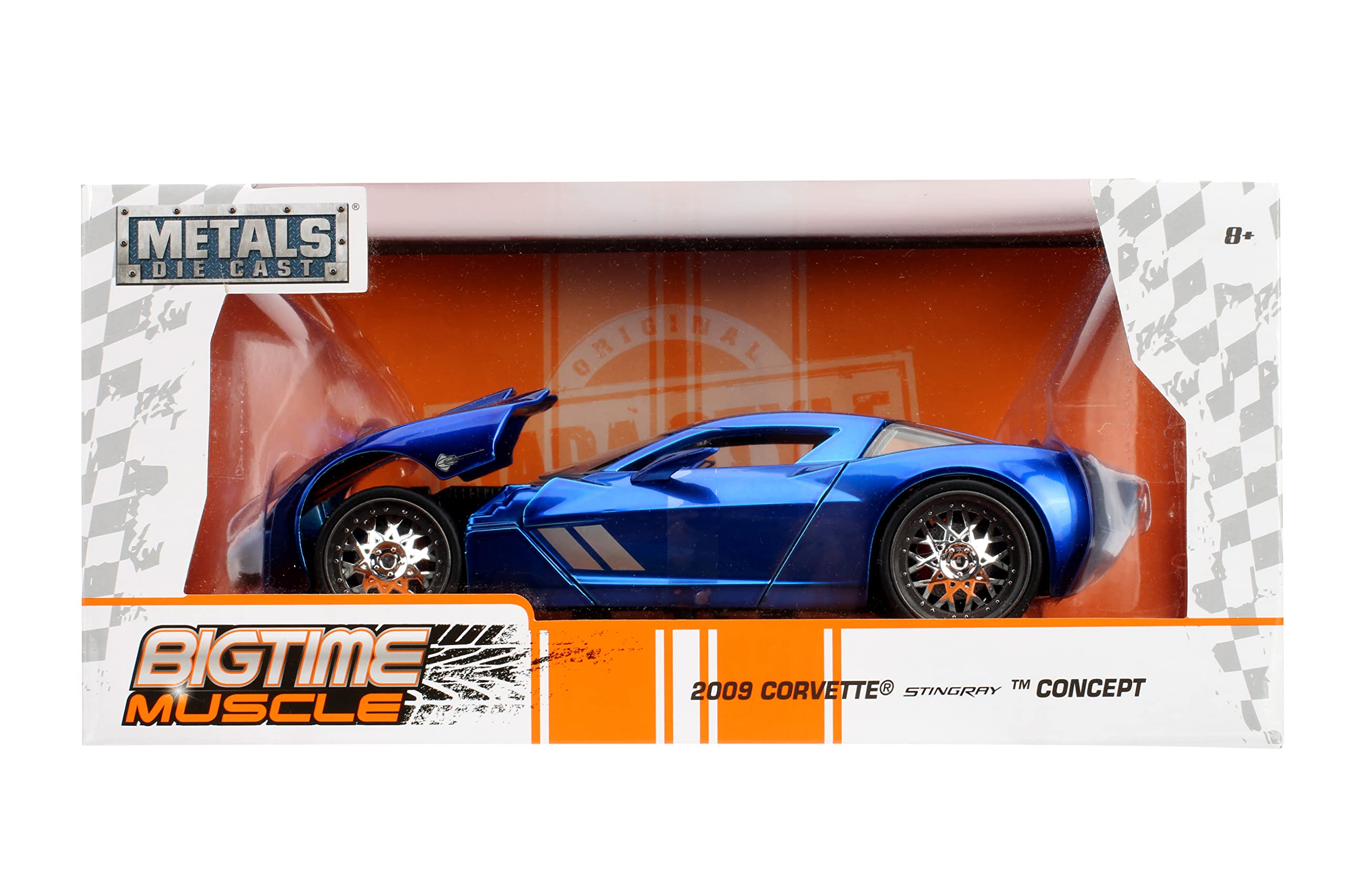 JADA Toys 1:24 Scale Diecast Model Car - 2009 Chevrolet Corvette Stingray Concept - Collectible Sports Car for Display, Gift, and Racing Enthusiasts