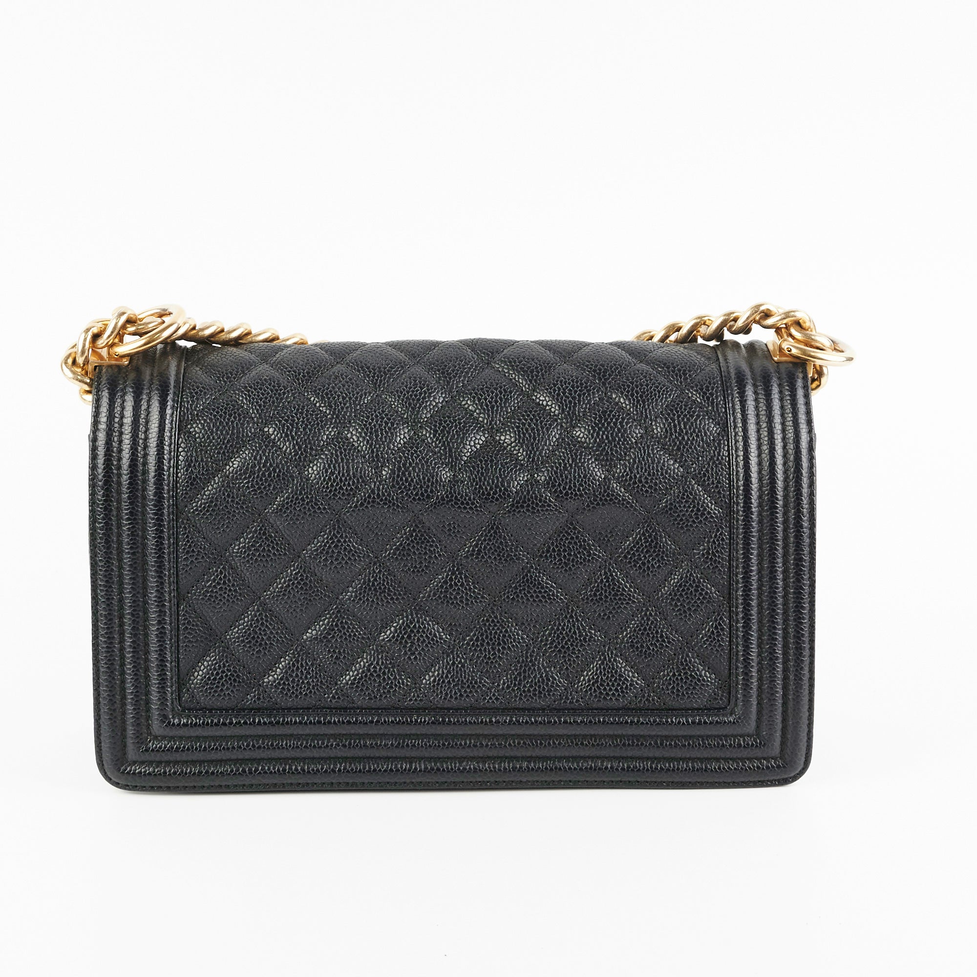 Chanel Caviar Leather Old Medium Boy Bag in Black - Luxury Designer Handbag for Women, Perfect for Evening Events & Everyday Elegance