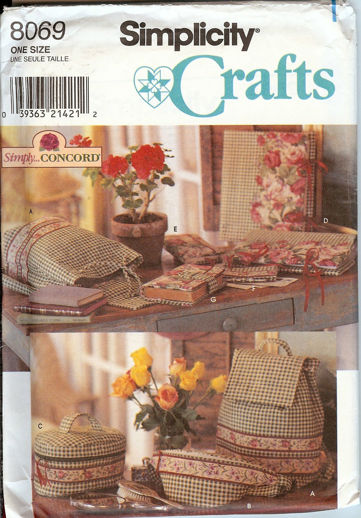 Simplicity Crafts Pattern 8069 - DIY Sewing Pattern for Bags & Covers | Perfect for Tote Bags, Cosmetic Cases & Home Decor Projects