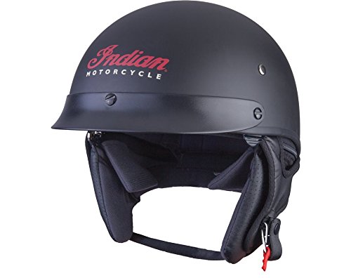 Indian Motorcycle Classic Half Helmet - DOT Approved Black Motorcycle Helmet (Size S) for Cruiser & Chopper Riders - Perfect for Urban Commuting & Weekend Rides