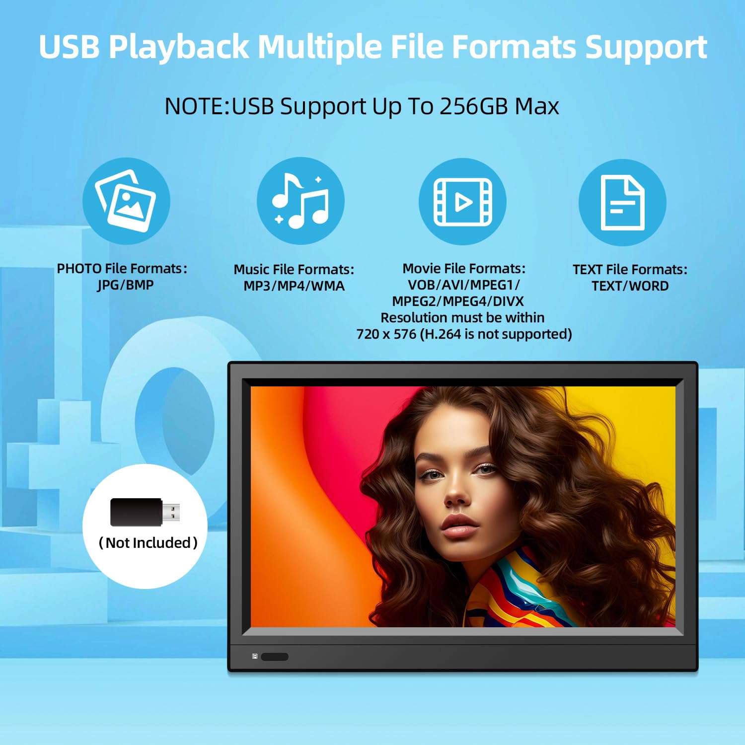 12.5 Inch Portable TV with HDMI & USB Input - Built-in Speakers, Lightweight Design for Bedroom, Kitchen, Camping - Perfect for Small Spaces & Travel Entertainment