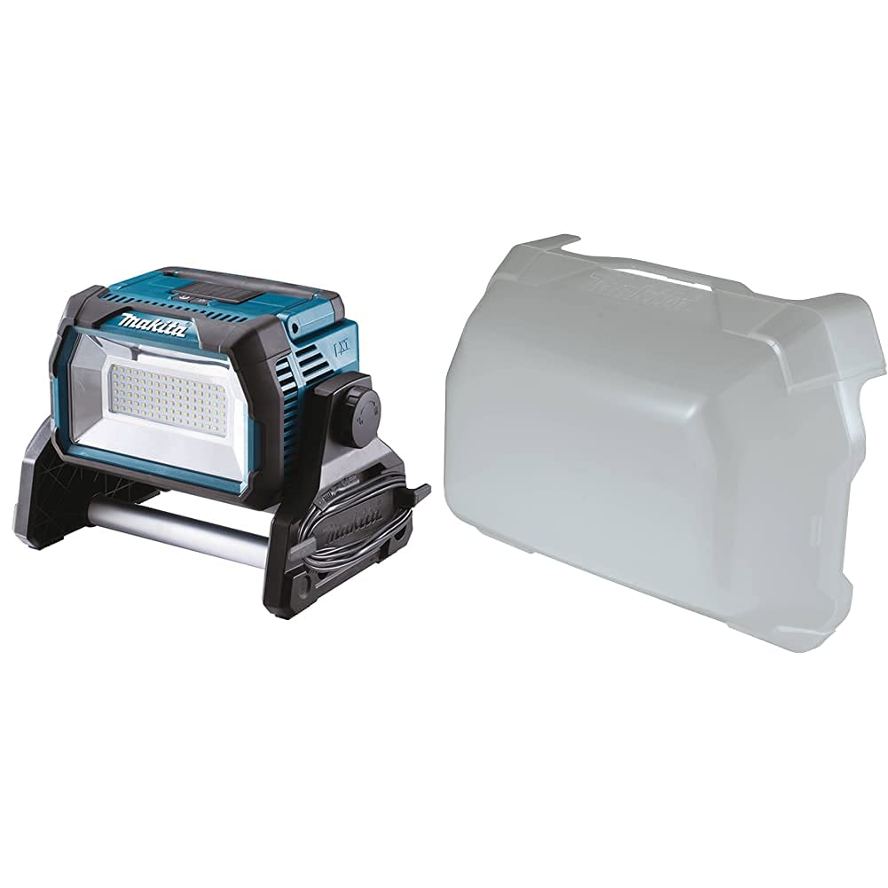 Makita DML809 18V X2 LXT Lithium-Ion Cordless/Corded Work Light with Area Light Diffuser - Bright LED Job Site Lighting for Construction, Auto Repair & Emergency Use
