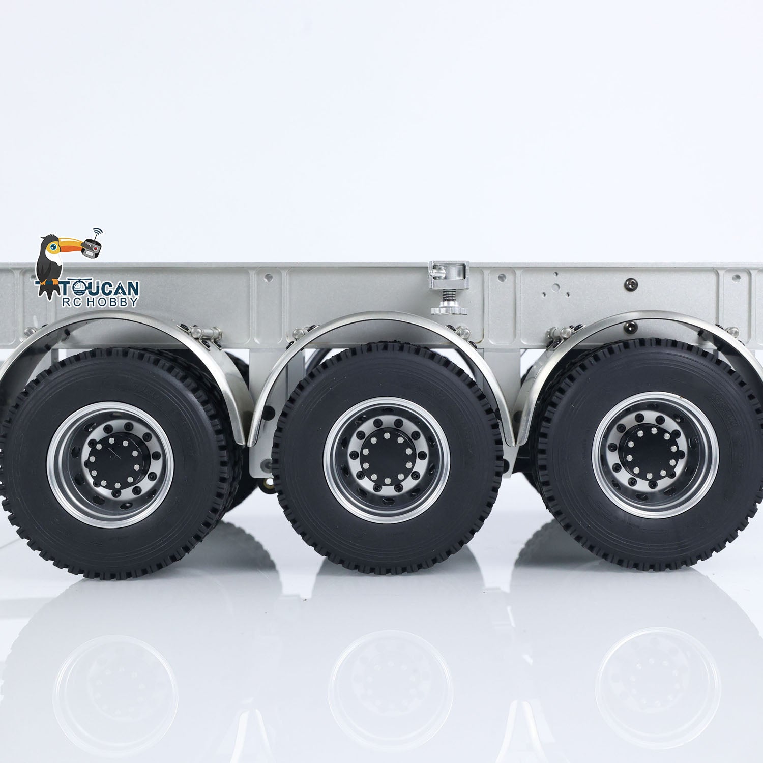 1/14 Scale RC Tractor Metal Frame Trailer with 3 Axles - 40 Feet Container Assembled Model for Radio Controlled Trucks | Perfect for RC Construction Site Scenes & Truck Enthusiast Displays
