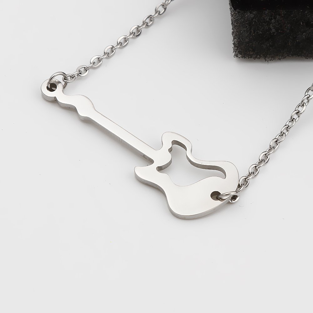 Music Lover Guitar Charm Necklace - 18