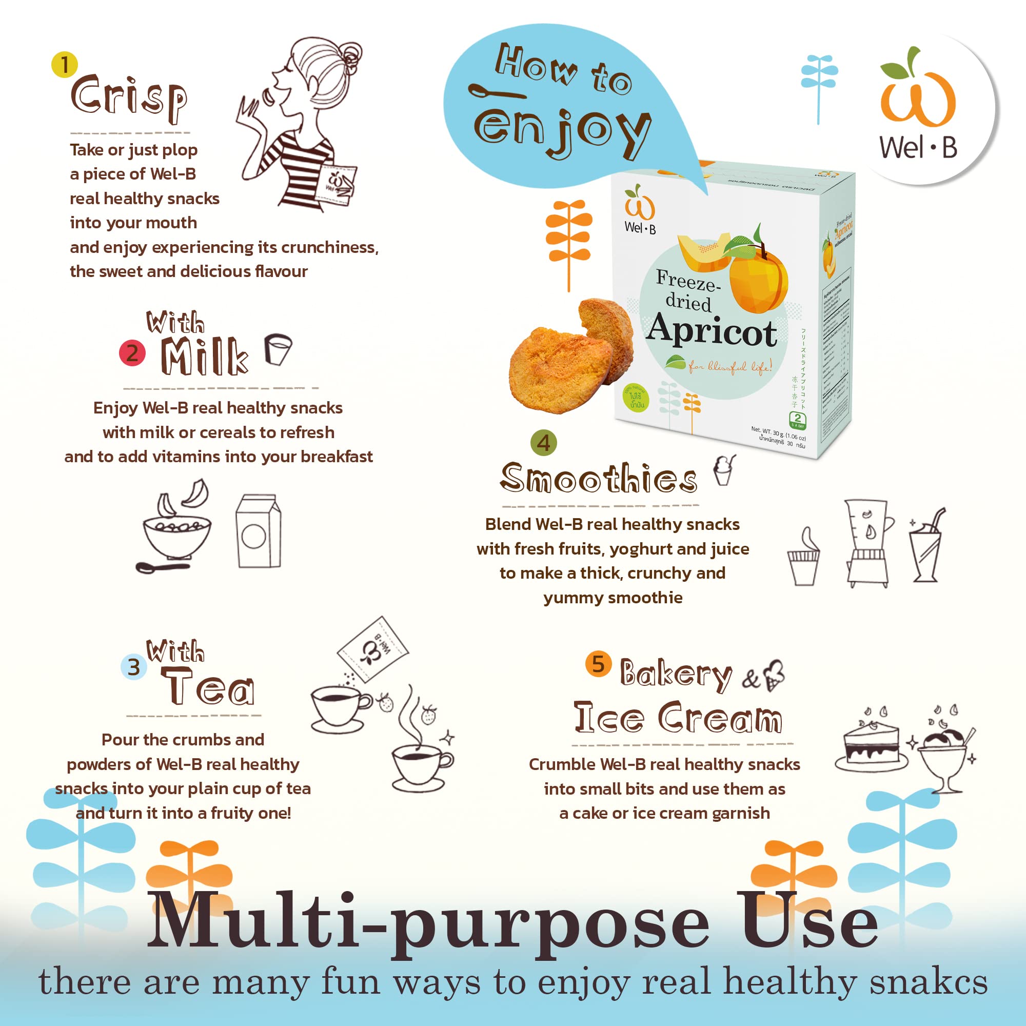 Freeze Dried Apricot Snacks - Healthy Crispy Fruit Treat with Natural Flavor & Nutrition, No Added Sugar, Vegan & Gluten-Free (1.06oz) - Perfect for Lunch Boxes, Hiking, Office Snacks & Kids Parties