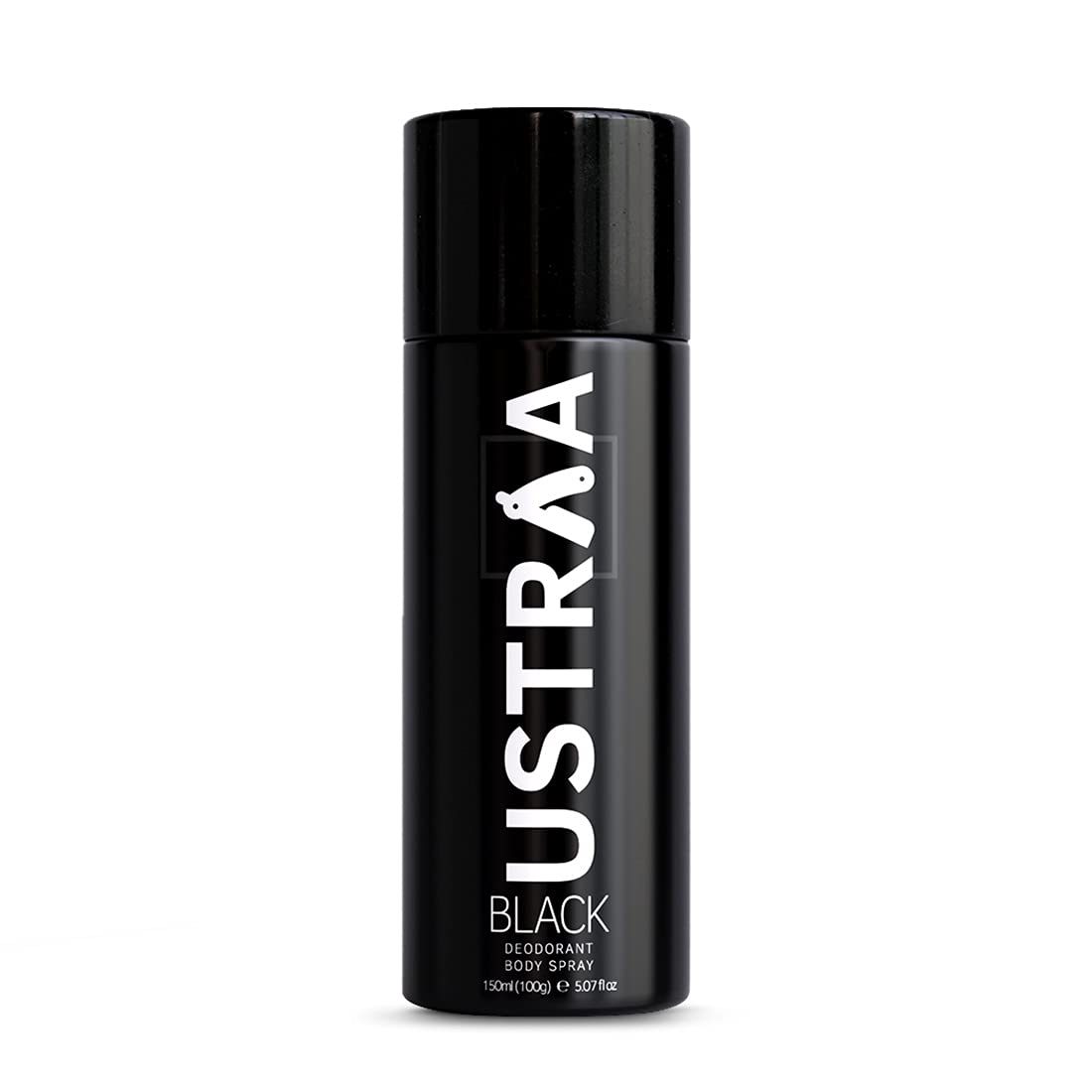 Ustraa Black Deodorant Spray for Men - 150ml Long-Lasting Strong Fragrance | Freshness Booster | Odor & Irritation Protection with Aloe Vera | Sweet Scent | Perfect for Gym, Office & Daily Use