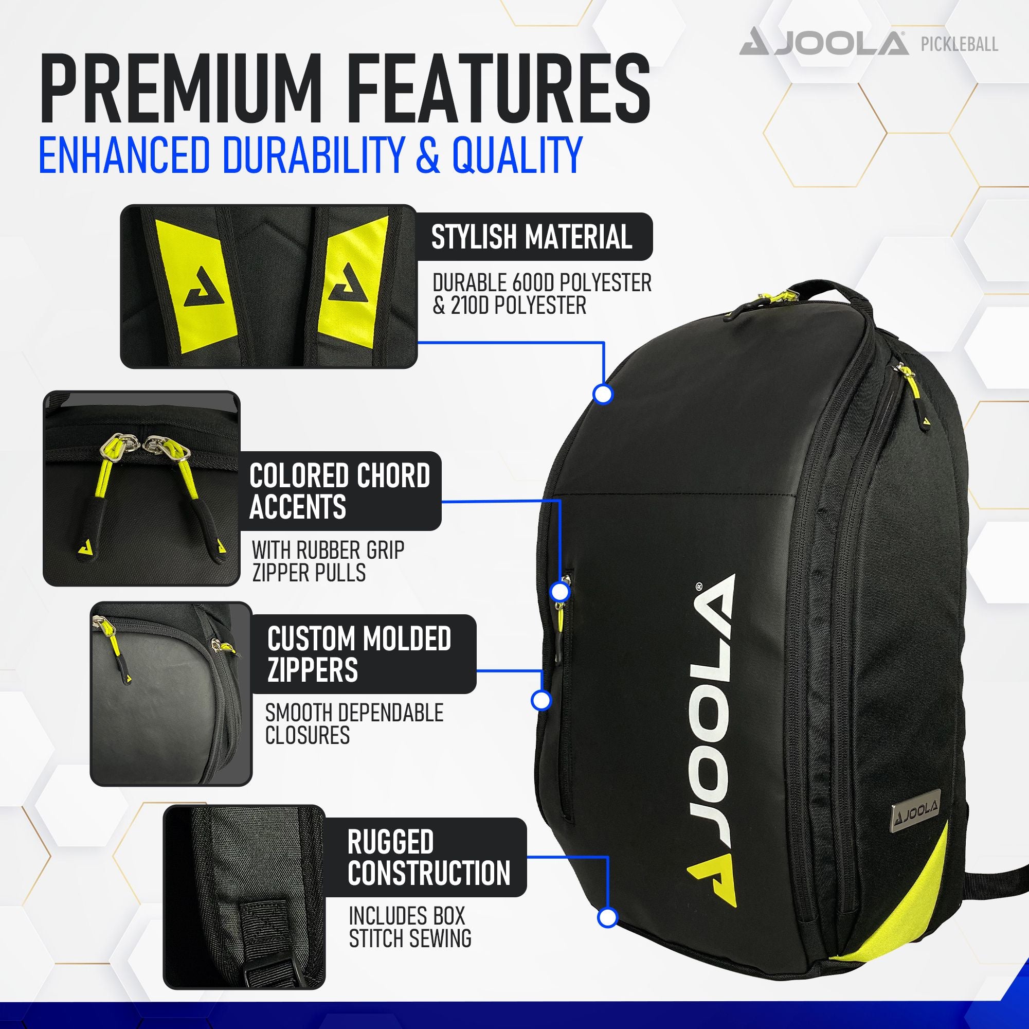 **JOOLA Vision II Table Tennis Backpack - Black | Durable & Spacious Ping Pong Bag for Paddles, Balls & Gear | Perfect for Tournaments, Training & Travel**