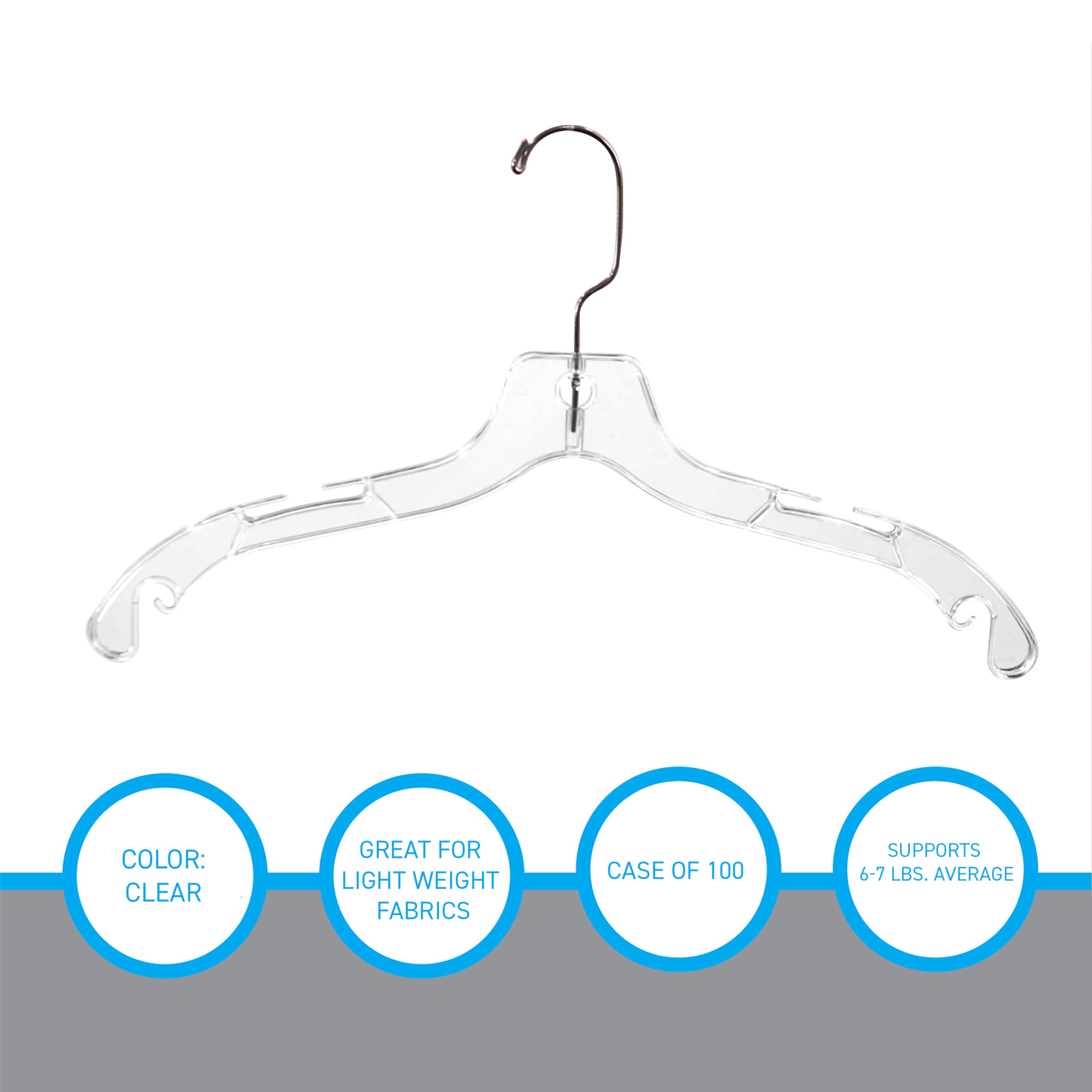 SSWBasics Lightweight Clothes Hangers - 17 Inch Non-Slip Garment Hangers (Pack of 100) - Perfect for Closet Organization, Retail Stores & Laundry Rooms