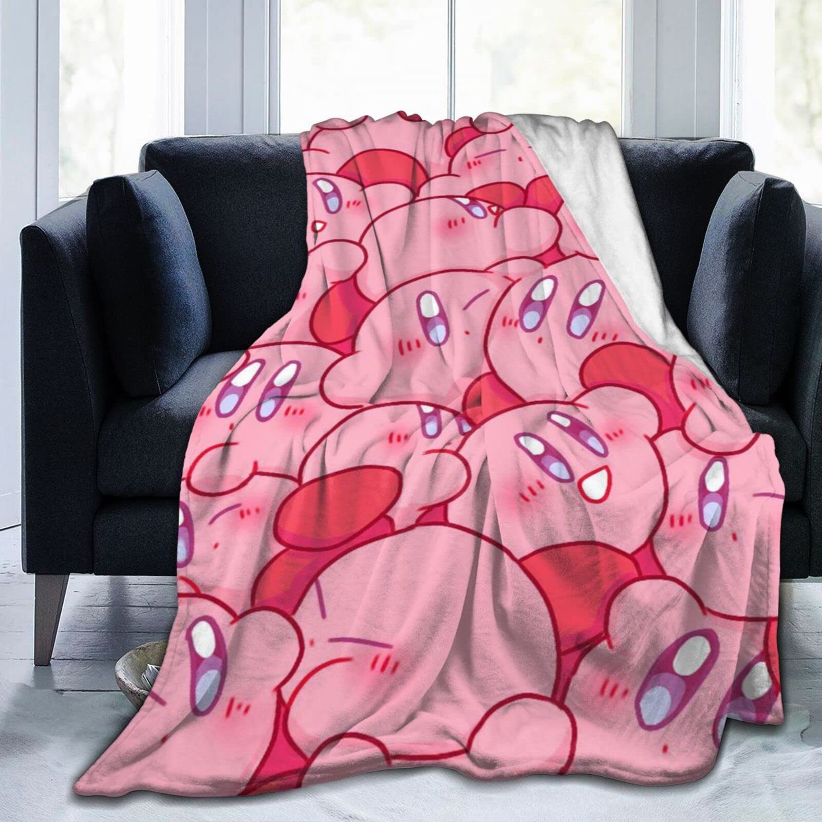 Custom Personalized Throw Blanket for Adults & Kids - Soft Kir-by Design Blanket for Bed, Sofa & Travel - Unique Gift Idea for Family & Friends