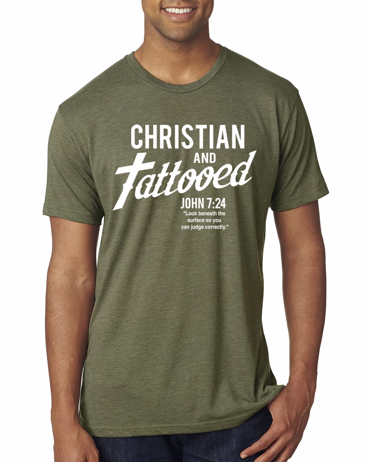 Christian T-Shirt for Men - John 7:24 Inspirational Bible Verse Tee | Premium Tri-Blend Comfort | Church, Worship & Everyday Wear