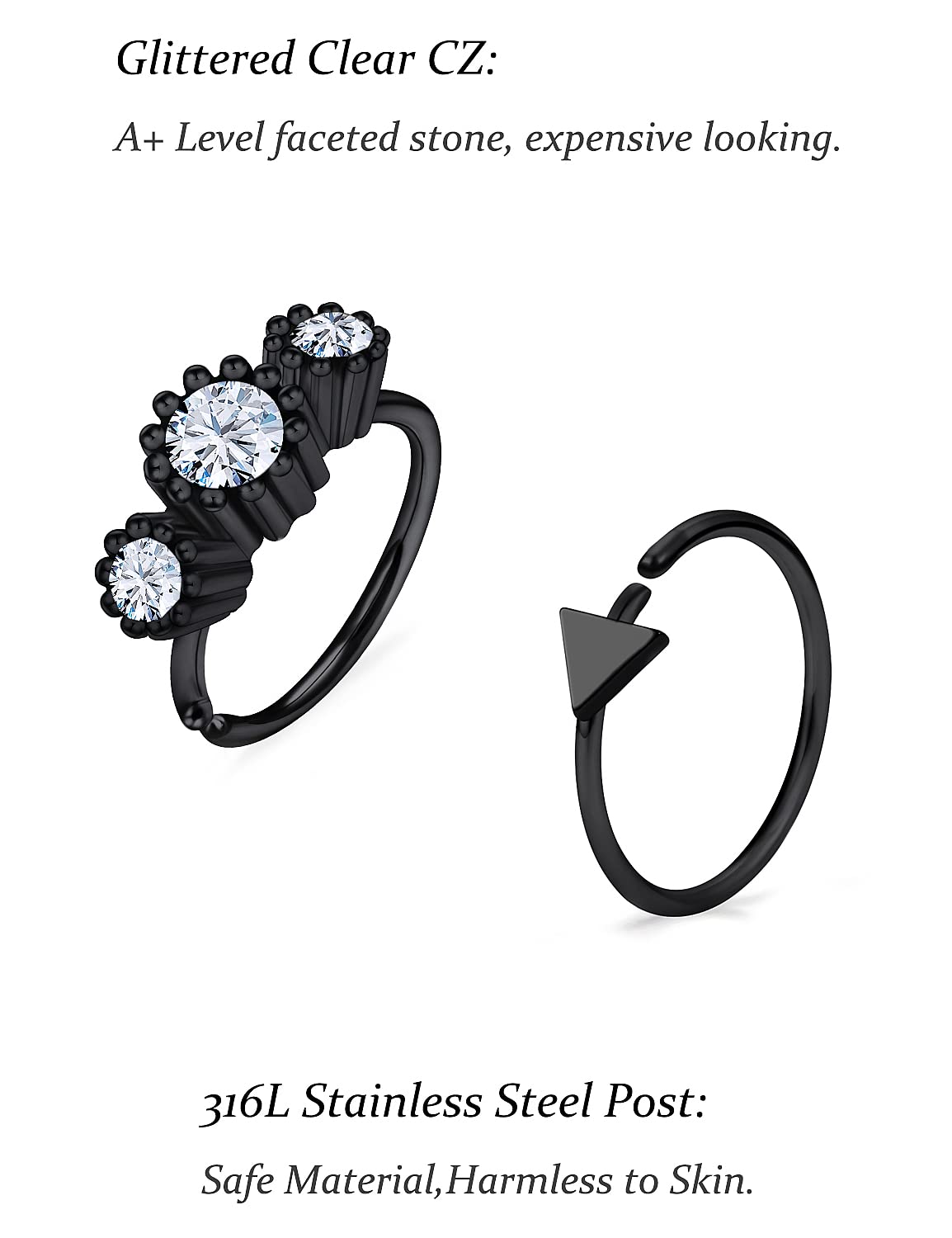 Stainless Steel Flower Nose Rings - 20G Hoop Earrings for Cartilage & Septum Piercing | 8mm Body Jewelry for Women & Men | Perfect for Daily Wear & Gifts
