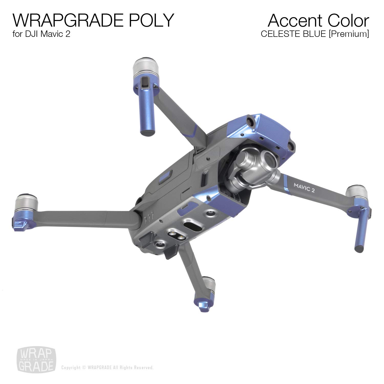 DJI Mavic 2 Poly Skin Wrap - Celeste Blue Protective Cover | Compatible with Mavic 2 Pro/Zoom | Durable Scratch-Resistant Film | Perfect for Outdoor Drone Protection & Customization