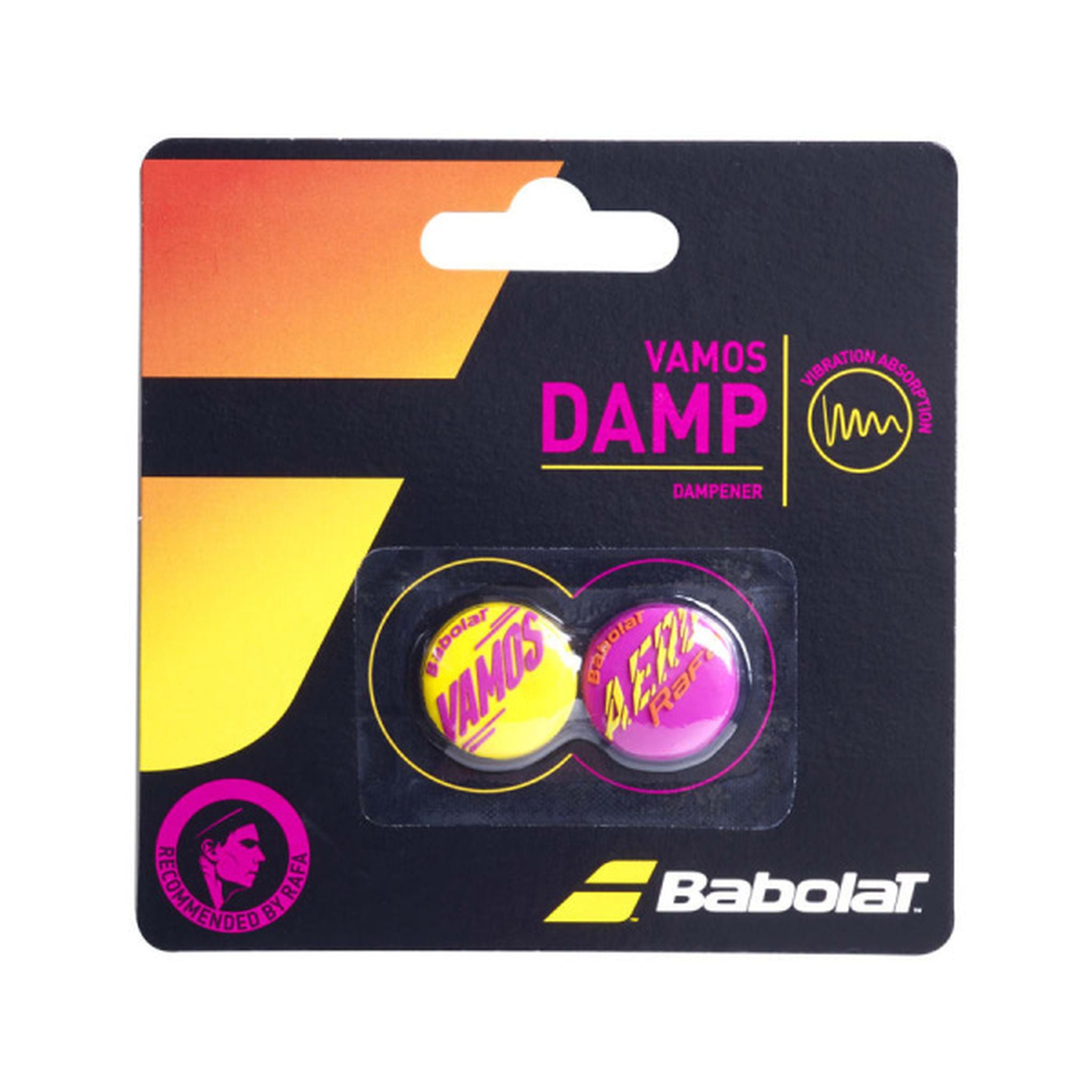 Babolat VAMOS RAFA Tennis Vibration Dampener 2-Pack - Reduce Racket Vibrations for Better Control & Comfort | Perfect for Tennis Players & Rafael Nadal Fans
