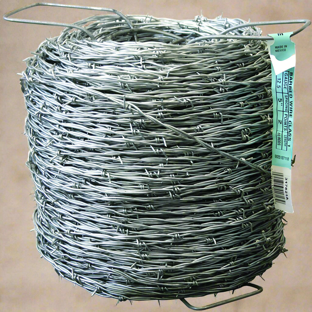 1320 FT 12.5 GA 2 Point Barbed Wire - Heavy Duty Galvanized Fencing Roll for Farm, Ranch, and Security Barriers | Durable Rust-Resistant Fence Wire for Agricultural and Perimeter Protection