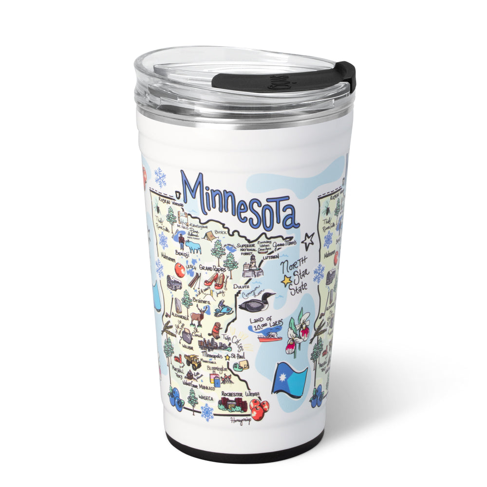 24oz Minnesota Party Cups - Bulk Disposable Plastic Cups for Beer, Cocktails & Drinks - Perfect for Tailgates, BBQs & Parties