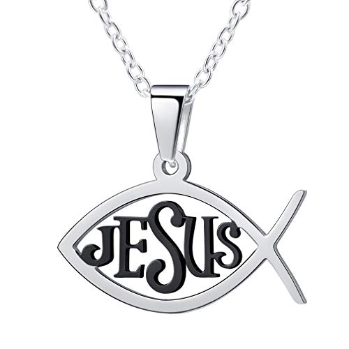 Jesus Fish/Black Gun Plated