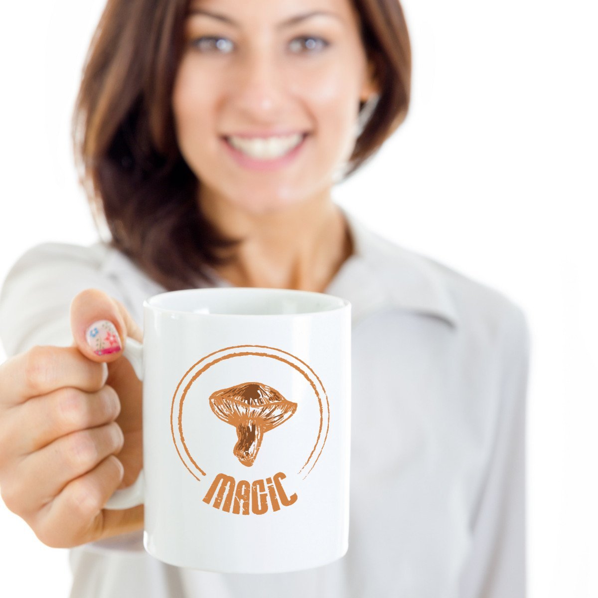 Magic Coffee Mug - 11oz Ceramic Mushroom Hunter Gift Cup for Coffee, Tea & Hot Drinks - Perfect for Camping, Hiking & Outdoor Adventures