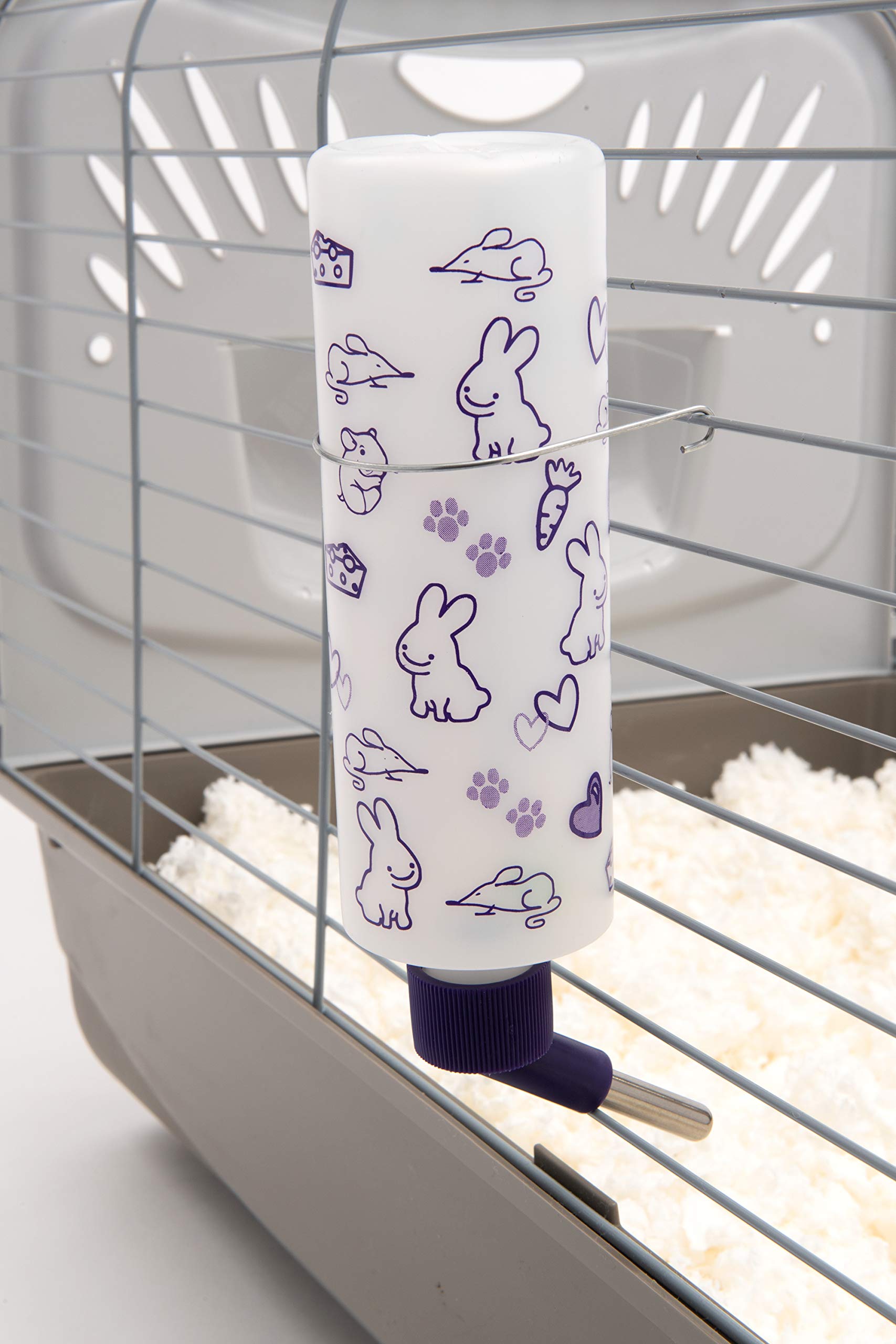 Lixit 16oz Small Animal Water Bottle with Display Case - Leak Proof Drinking Bottle for Rabbits, Ferrets, Chinchillas, Rats, Mice & Guinea Pigs - Perfect for Cages, Hutches and Pet Travel Carriers