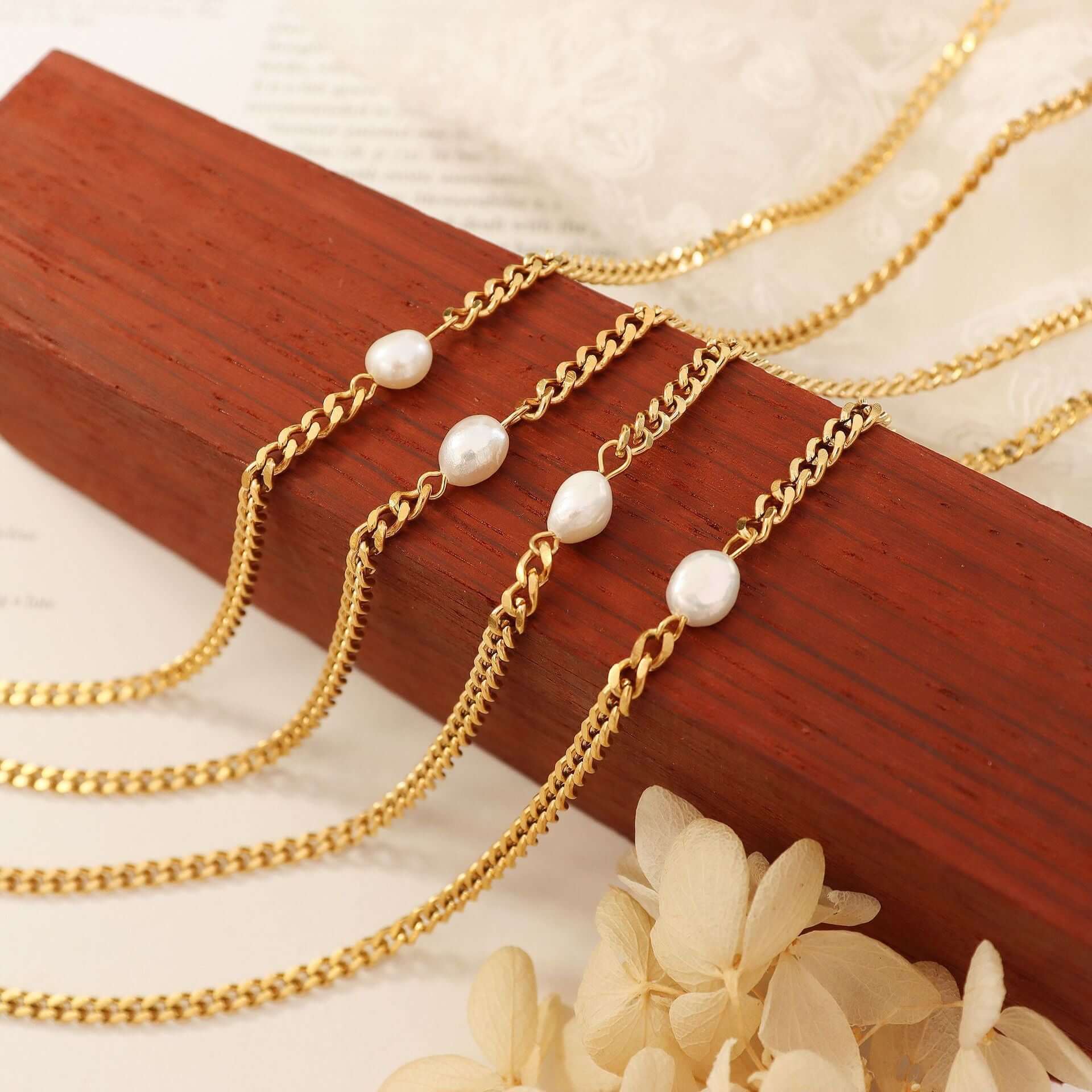 Elegant Modern Freshwater Pearl Gold Chain Necklace for Women | P539 | Perfect for Weddings, Parties & Everyday Wear