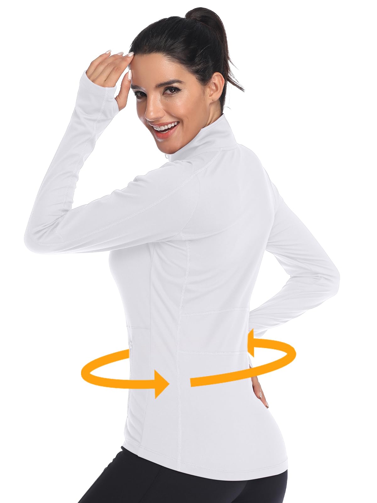VUTRU Women's Full Zip Fleece Workout Jacket - Lightweight Yoga Running Track Athletic Jacket for Gym, Outdoor & Casual Wear