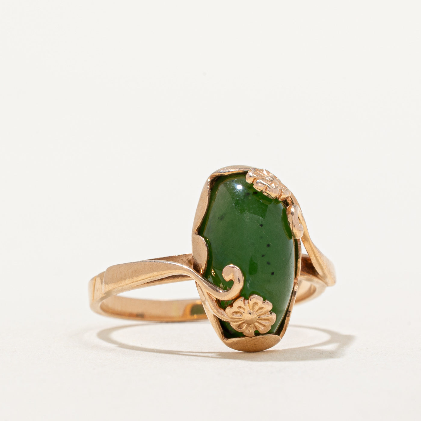 Exquisite 4.90ct Nephrite Jade Cocktail Ring - Size 8 | Elegant Green Gemstone Jewelry for Women | Perfect for Evening Parties, Weddings & Special Occasions