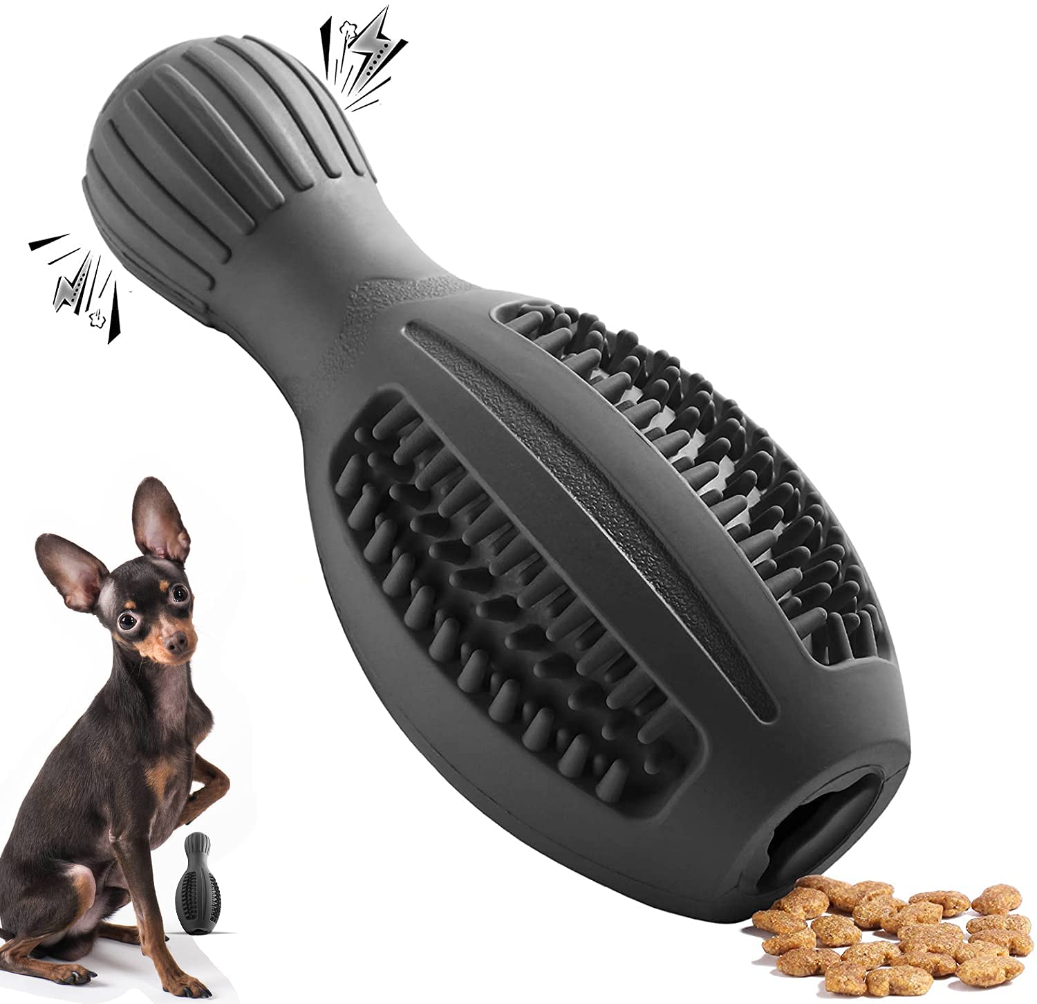 **Durable Petdexon Dog Chew Toys for Small & Medium Aggressive Chewers – 4-in-1 Interactive Squeaky Teeth Cleaning Puppy Toy, Indestructible Natural Rubber with Milk Flavor – Perfect for Playtime & Dental Health**