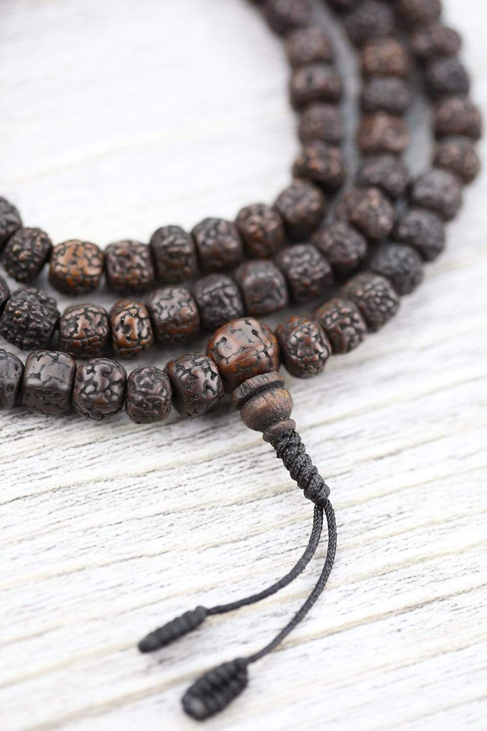 Authentic Aged Dark Rudraksha Beads - Genuine 5 Mukhi Prayer Mala for Meditation & Spiritual Healing | Perfect for Yoga, Chakra Balancing & Buddhist Practices