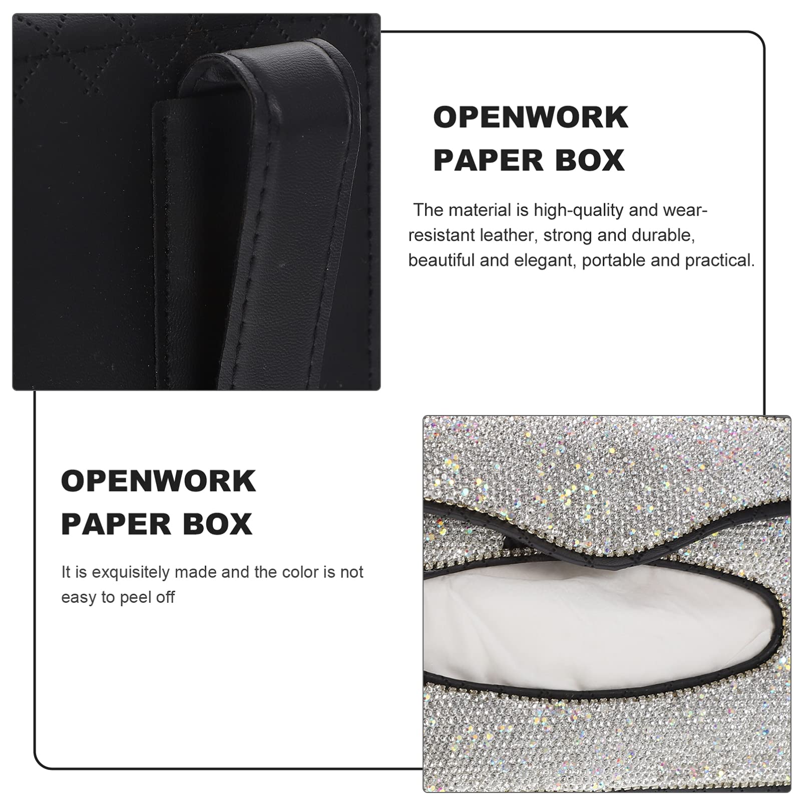 FAVOMOTO Rhinestone Leather Car Visor Tissue Holder - Sun Visor Napkin Box Organizer for Vehicle Backseat | Perfect for Road Trips, Commuting & Family Travel Accessories