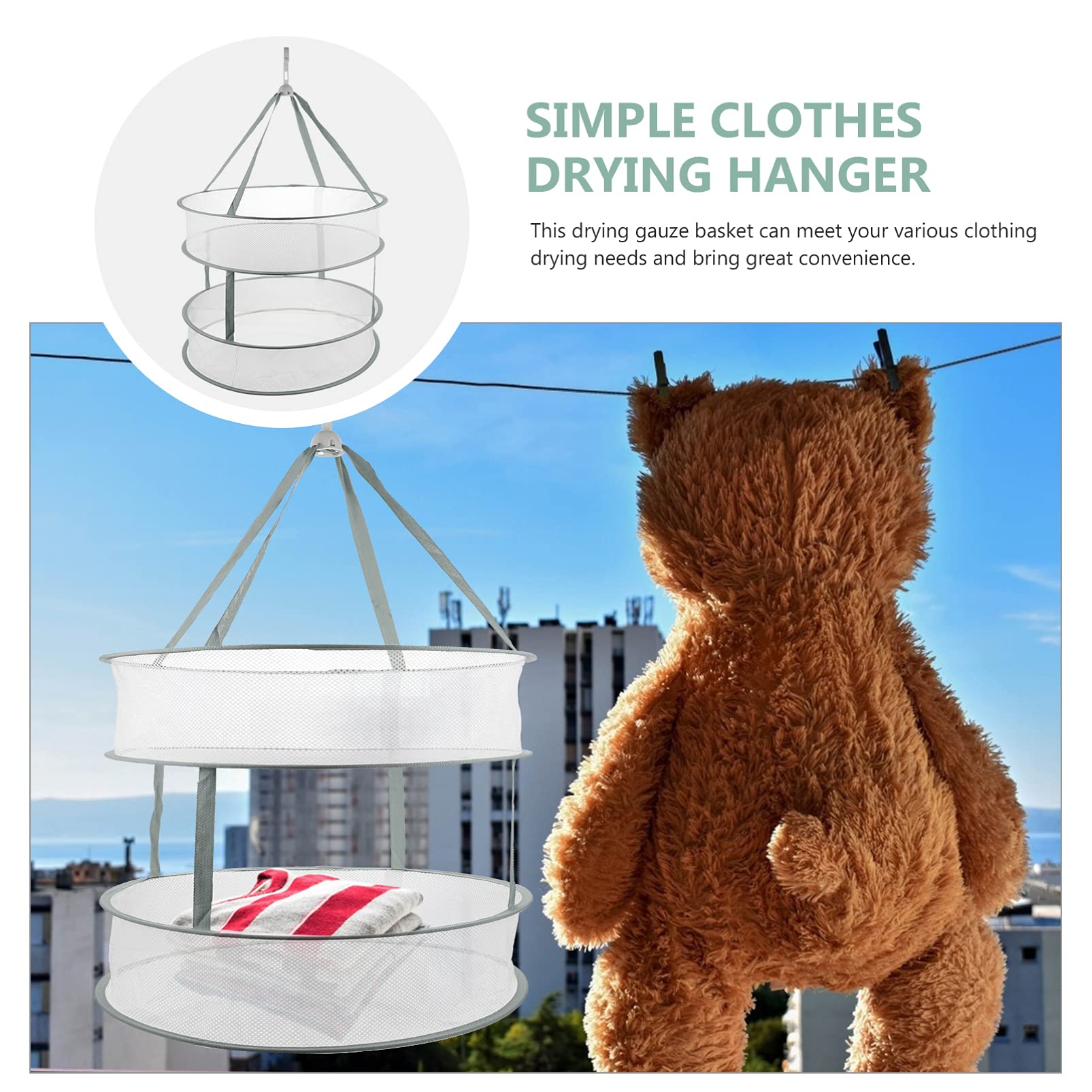 FOMIYES Collapsible Laundry Drying Rack - Foldable Clothes Drying Basket with Beauty Sponge Holder, Blue Sweater Drying Net for Efficient Fabric Care | Perfect for Small Spaces, Apartments & Travel
