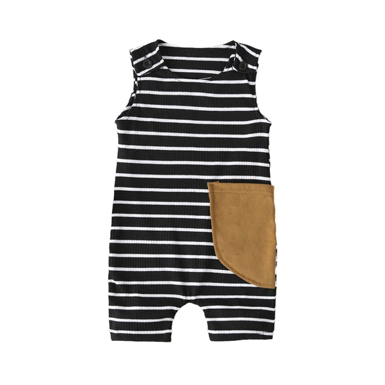 Toddler Baby Girls & Boys Summer Romper - 100% Cotton Striped Sleeveless Jumpsuit for Kids | Perfect for Playtime, Beach & Outdoor Activities