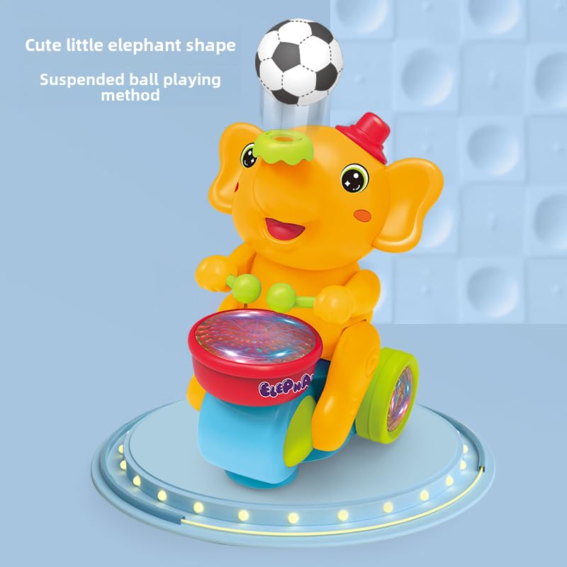 Electric Ride-On Elephant Toy for Kids with LED Lights & Sounds - Yellow Battery-Powered Toy Car for Indoor & Outdoor Play - Perfect Birthday Gift for Toddlers & Preschoolers