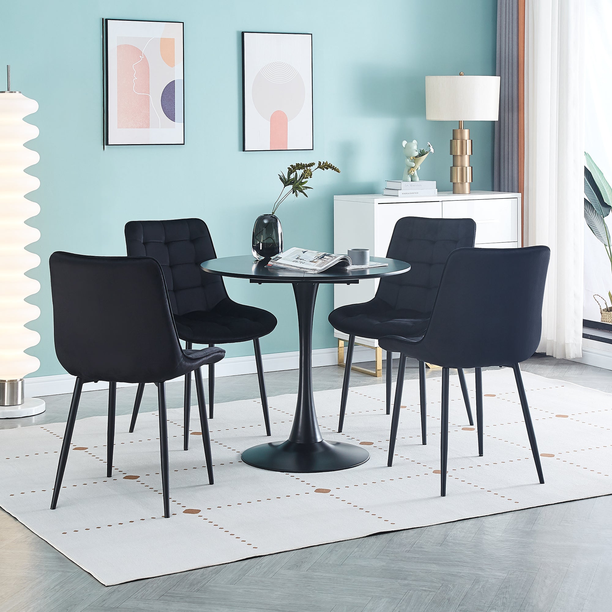Modern Black Dining Chairs Set of 2 - Contemporary Style with Easy Assembly for Restaurants, Cafes, Offices & Living Rooms - Perfect for Home Dining & Commercial Spaces