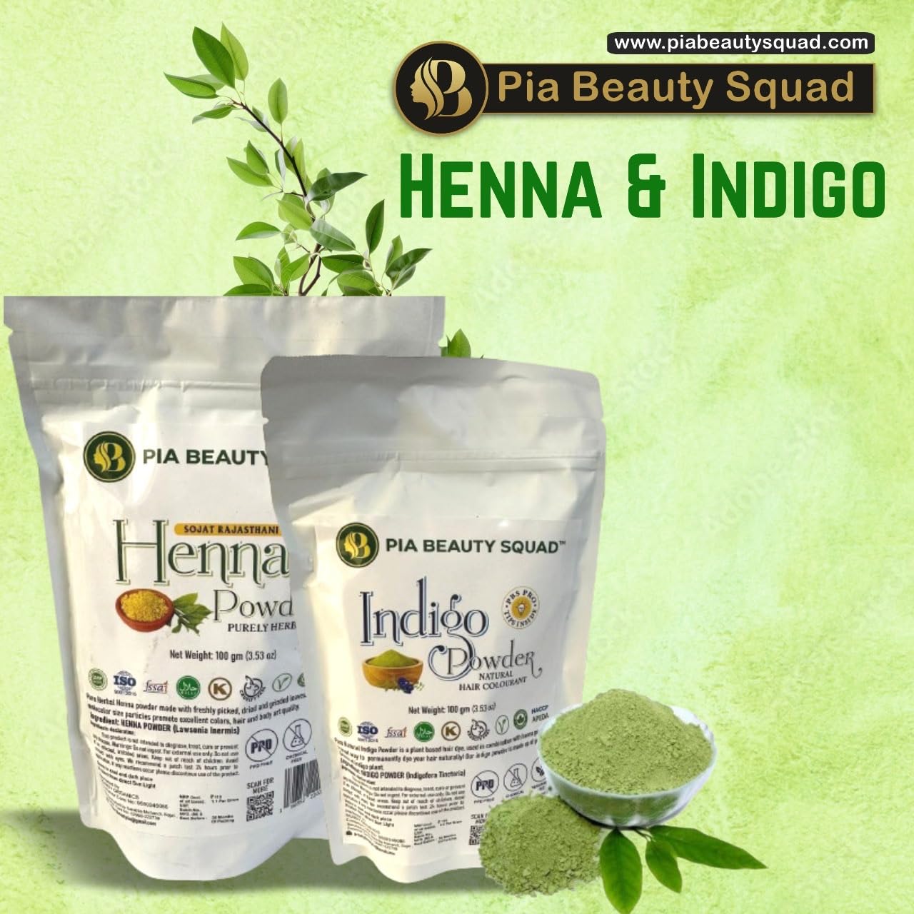 100% Pure Organic Rajasthani Henna Powder - Ultra Filtered & Fresh for Natural Hair Dye, Tattoos & Skin Care