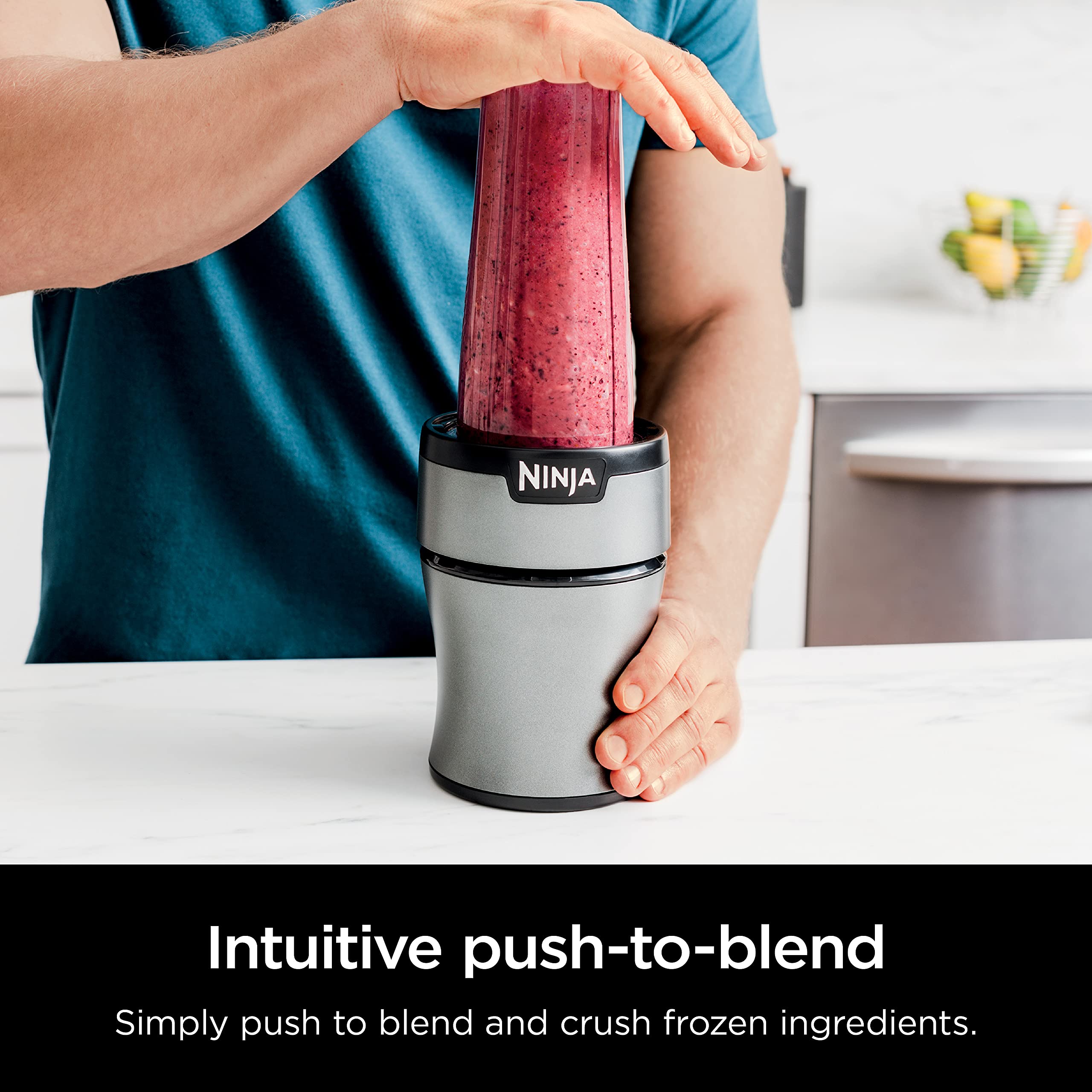 Ninja BN301 Nutri-Blender Plus Compact Personal Blender - 900W Motor for Smoothies, Frozen Drinks & Sauces - Includes 3x 20oz To-Go Cups & Lids - Dishwasher Safe - Perfect for Home, Office & Gym Use
