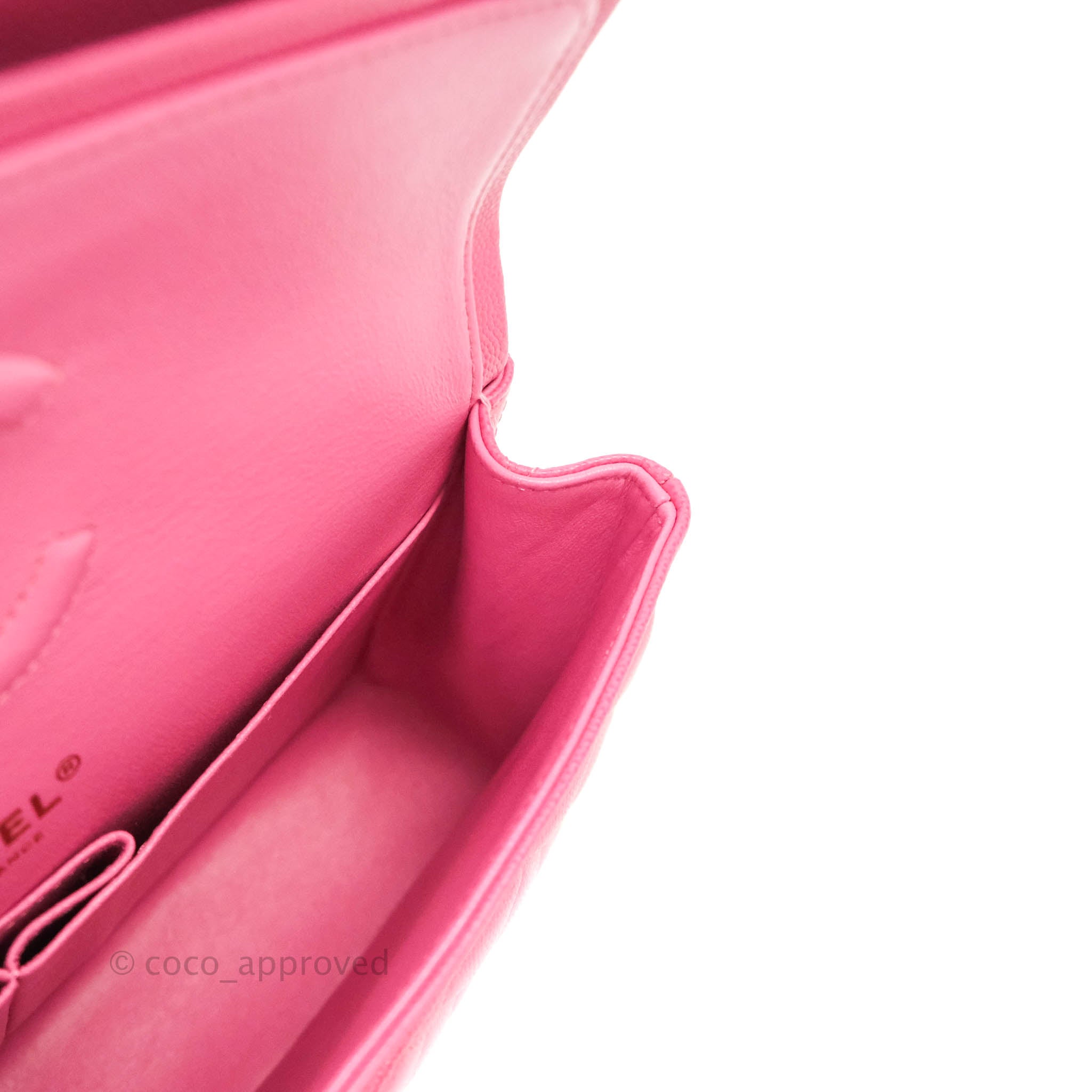 Chanel Classic Medium Double Flap Bag in Pink Caviar Leather with Gold Hardware - Perfect for Date Night & Special Occasions