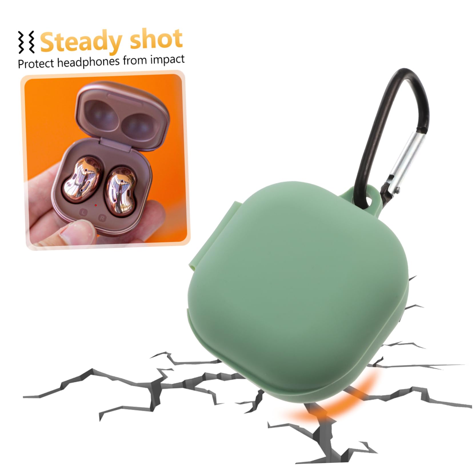 Angoily 2 Pack True Wireless Earbuds Case Cover - Silicone Protective Holder with Belt Clip for AirPods & Bluetooth Earbuds - Travel, Business & Gym Organizer for Men & Women