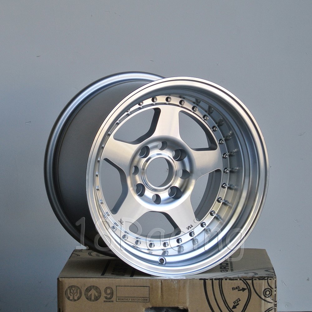 ROTA KYUSHA 15x9 Wheels - 4x100 PCD, -15 Offset, 67.1 Hub Bore - Full Polish Silver Finish | Perfect for JDM Imports & Tuner Cars