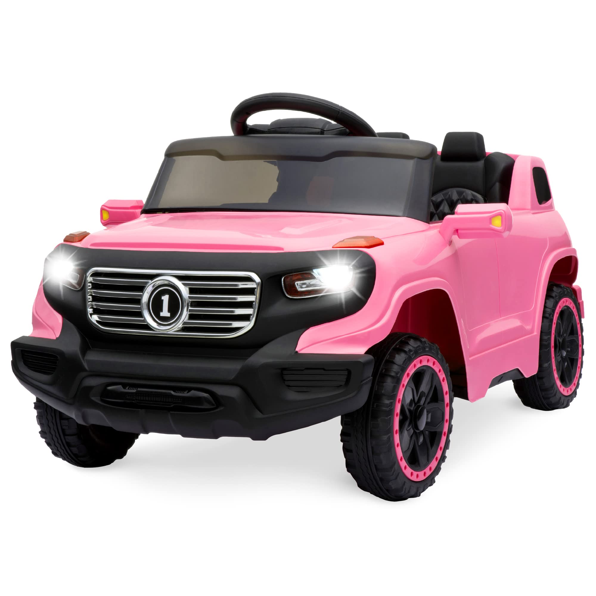 Best Choice Products 6V Kids Ride On Truck with Parent Remote Control - 3 Speed Adjustable, LED Lights, Pink - Perfect for Indoor & Outdoor Play, Birthday Gifts for Toddlers