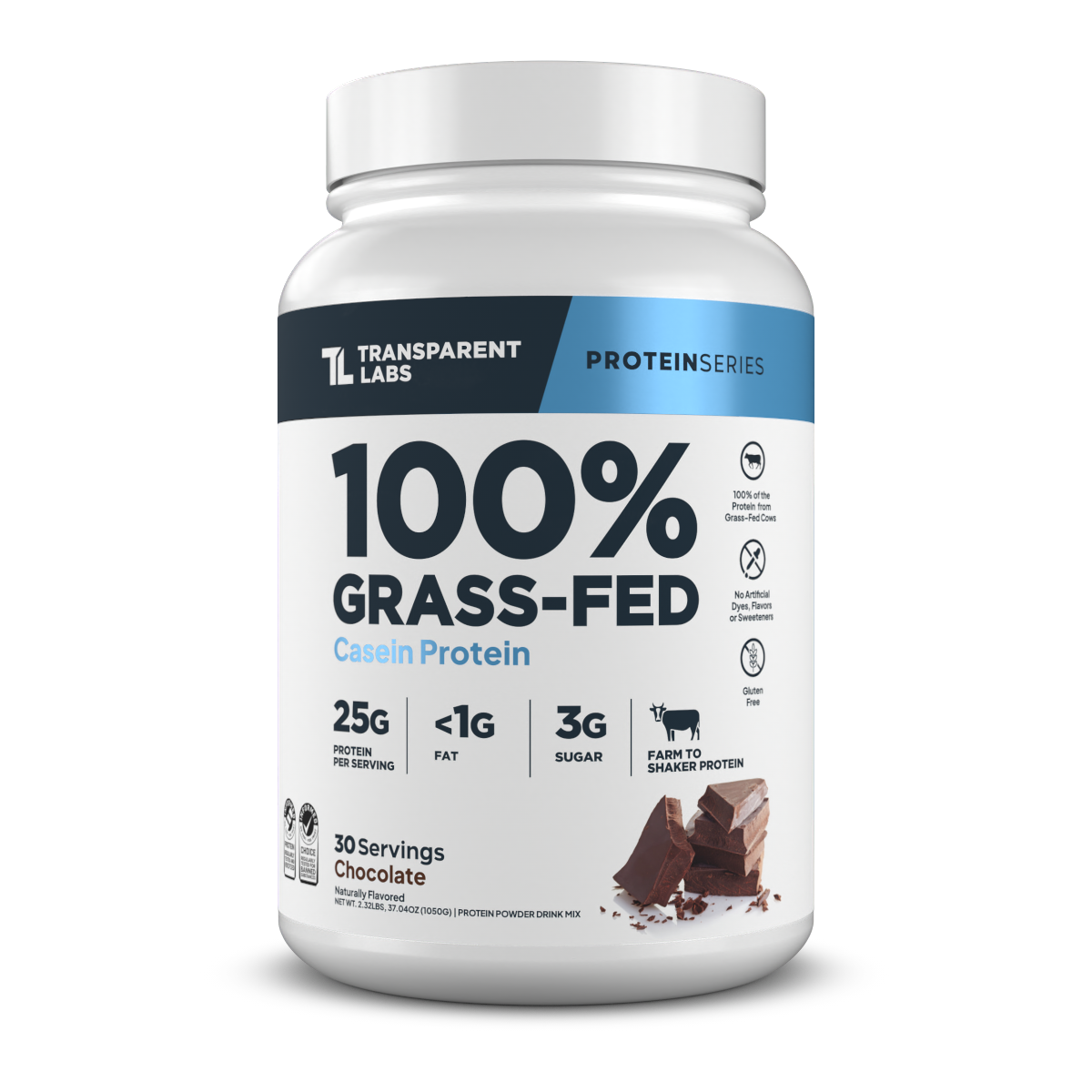 Grass Fed Casein Protein Powder - Pure & Unflavored for Muscle Recovery & Growth - Ideal for Post-Workout, Baking & Low-Carb Diets