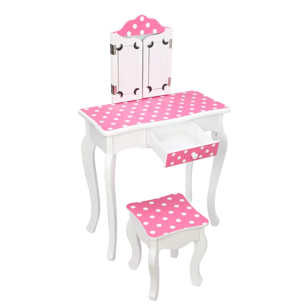 Vanity Table and Chair Set with Drawers - 2 in 1 Makeup Dressing Table for Bedroom, Home Decor & Beauty Organization | Perfect for Women's Cosmetics Storage & Daily Beauty Routine