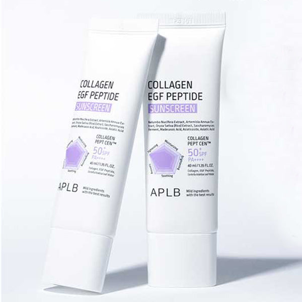 APLB Collagen EGF Peptide Sunscreen SPF50+ PA++++ 40ml - Anti-Aging Face Sunblock with Moisturizing & Whitening Effects - Perfect for Daily Use, Outdoor Activities & Travel