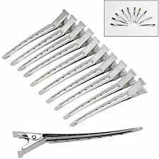 Alloy Steel Hair Sectioning Clips for Styling - 12-Piece Set (Silver) | Professional Hairdressing Accessories for Men & Women | Perfect for Salon, Home Use & DIY Haircuts