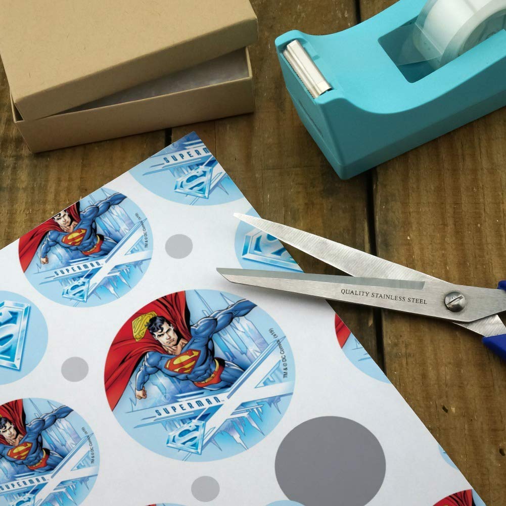 Superman Solitude Gift Wrap Wrapping Paper Roll - Premium Superhero Themed Wrapping Paper for Birthdays, Holidays & Special Occasions