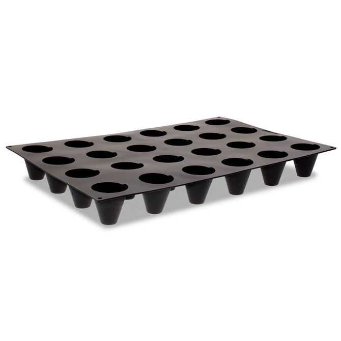 Pavoflex Silicone Ridged Cone 24 Forms - Premium Baking Molds for Cupcakes, Desserts & Chocolate Making - Perfect for Home Bakers & Professional Chefs