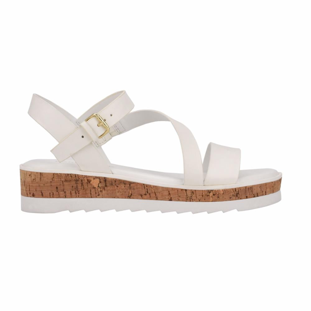 Marc Fisher Women's Grandie White M Leather Sneakers - Comfortable Casual Walking Shoes for Women | Perfect for Work, Travel & Everyday Wear