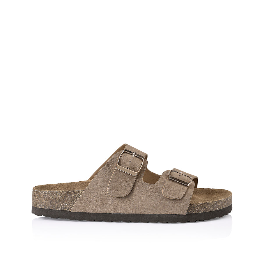 Xylo Footbed Slides - Comfortable Taupe Micro Slides for Men & Women | Perfect for Home, Pool, Beach & Casual Wear