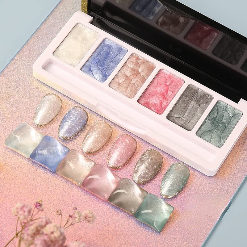 COGOALL 6 Color Solid Gel Nail Polish Set - Nude & Cream Mud Nail Art Pigments for Salon & DIY Manicures - Perfect for Women & Girls (M) - Ideal for Home Nail Care, Professional Salons & Gift Giving